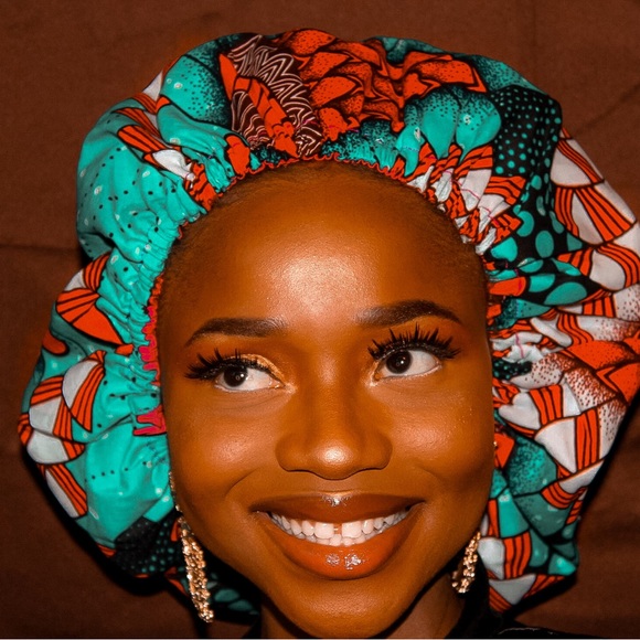 Ankara Bonnet Satin lined | Headcover Ankara | Ankara bonnet| Ankara scarf - Picture 2 of 4